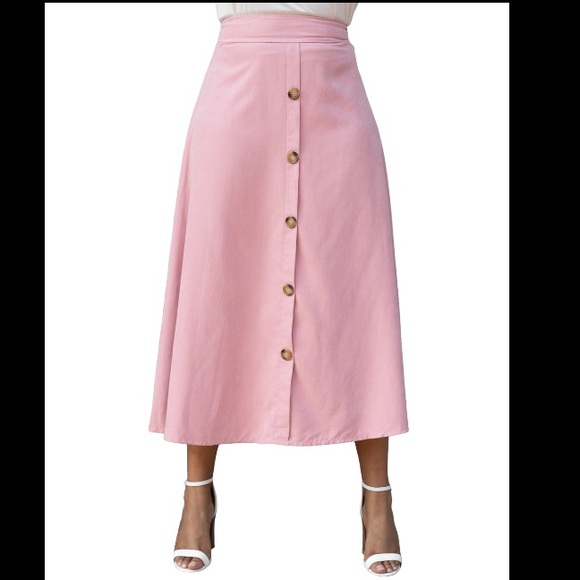 Elegant Pink Maxi Skirt - Picture 5 of 5